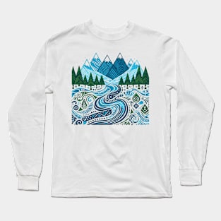 Tribal Mountains Pacific Northwest Long Sleeve T-Shirt